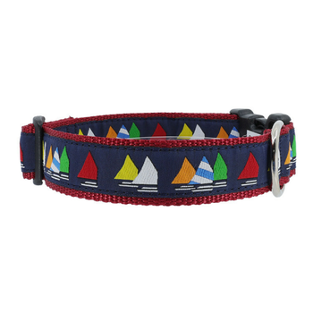 Dog Collar - Navy Blue Rainbow Fleet - 1/2, 3/4, 1 1/4