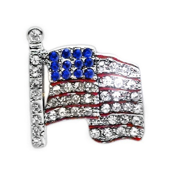 3/8" American Flag Slider Dog Collar Charm