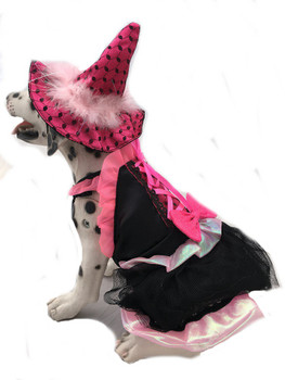 Pet Dog Costume - Pink Bow Witch