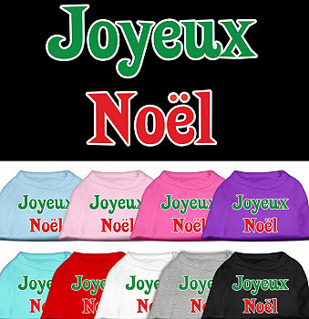 Joyeux Noel Screen Print Dog Tee Shirt