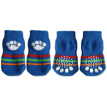 Blue with White Paw Doggy Socks - Size L Only