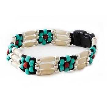 Southwestern Beaded Comanche Flower Dog Collar