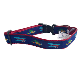 Dog Collar - Airplanes, 1 1/4"
