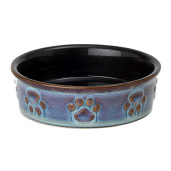 Polished Paws 5" Antique Blue Small Dog Bowl