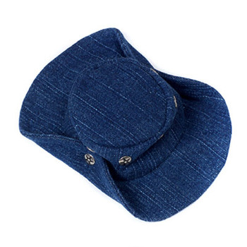 Blue Denim Cowboy Dog Hat