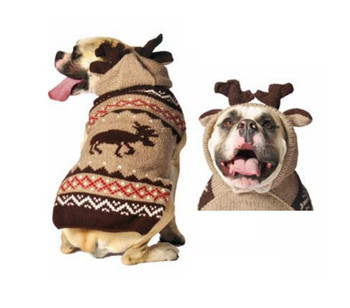 Moosey Hoodie Knit Dog Sweaters with Ears