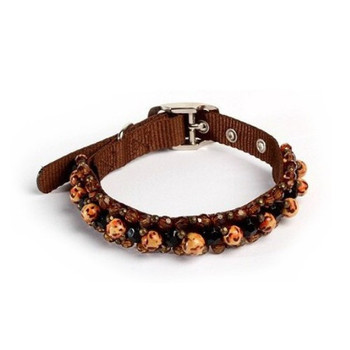 Animal Print Beaded Dog Collar