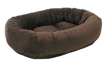 Coffee MicroCord Donut Dog Bed