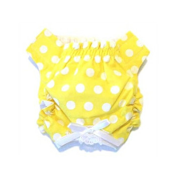 Dog Panty - Yellow & White Polka Dot