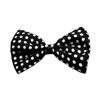 Swiss Dot Black & White Dog Bow Tie