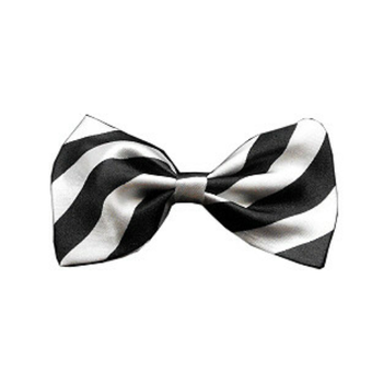 Black & White Stripe Dog Bow Tie