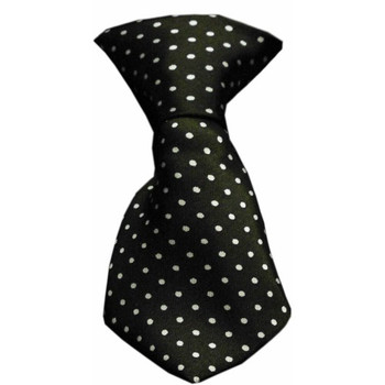 Swiss Dot Black & White Dog Neck Tie