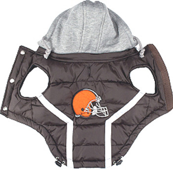 NFL Cleveland Browns Licensed Dog Puffer Vest Coat - S - 3X