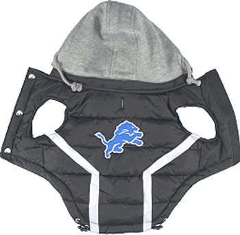 NFL Detroit Lions Licensed Dog Puffer Vest Coat - S - 3X