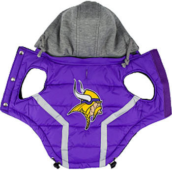 NFL Minnesota Vikings Licensed Dog Puffer Vest Coat - S - 3X