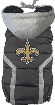 NFL New Orleans Saints Licensed Dog Puffer Vest Coat- S - 3X