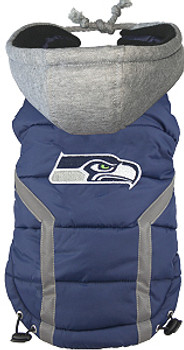 NFL Seattle Seahawks Licensed Dog Puffer Vest Coat - S - 3X