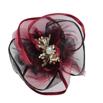 Harper Burgundy Dog Collar Flower Accessory