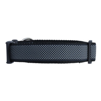 Diamond Plate on Black Dog Collars - 3/4 & 1 1/4