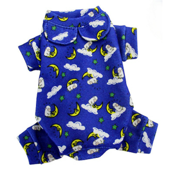 Blue Sleeping Sheep & Moons Cotton Dog Pajamas
