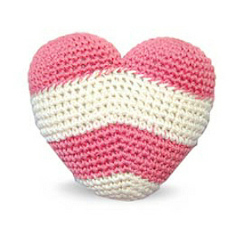 Stripy Heart PAWer Squeaker Dog Toy