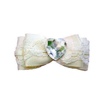 Ivory Wedding Bow Barrette by Ruff Ruff Couture