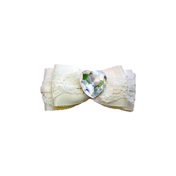 Ivory Wedding Bow Barrette by Ruff Ruff Couture
