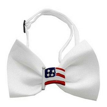 White American Flag Dog Bow Tie - Small & Medium