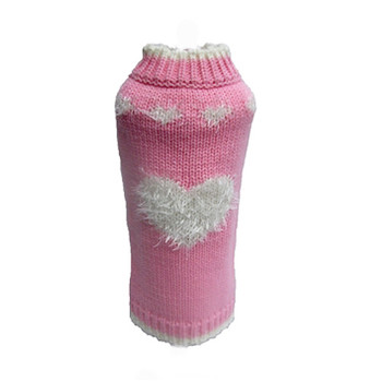 Pink Fluffy Sweetheart Dog Sweater