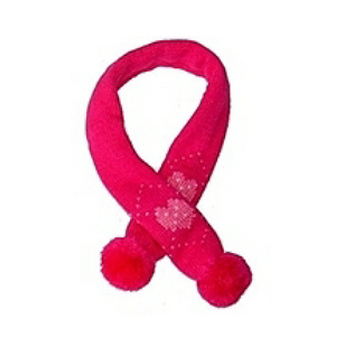 Sassy Knitted Winter Pet Dog Scarf - Pink Hearts
