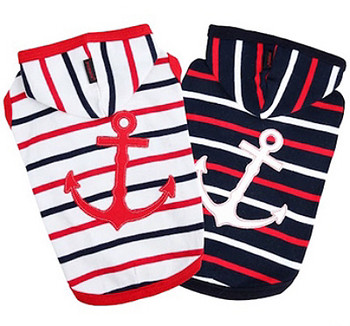 EOS Striped Nautical Dog Hoodie by Puppia