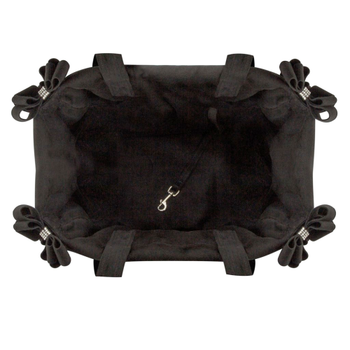 Black Double Nouveau Bow Luxury Dog Purse / Carrier