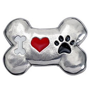 Pewter Bone Dog Magnet - Bone / Heart / Paw
