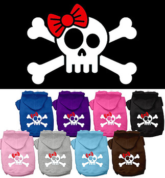 Skull & Crossbones Bow Dog Hoodie