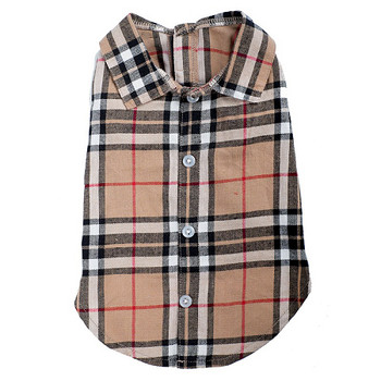 Tan Plaid Pet Dog Shirt - Small - Big Dog