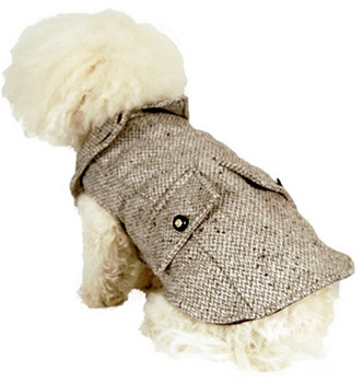 Herringbone Tweed Dog Coat