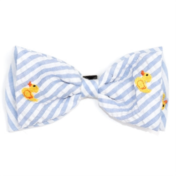 Lt. Blue Stripe Rubber Duck Pet Dog Bow Tie