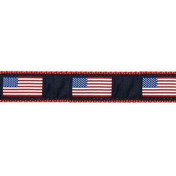 American Flag 3/4 & 1.25 inch Dog Collar, Harness