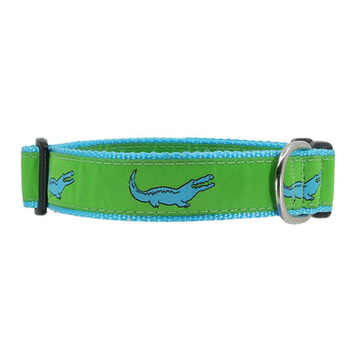 Green Alligator 1/2, 3/4 & 1.25 inch Dog/Cat Collar, Harness