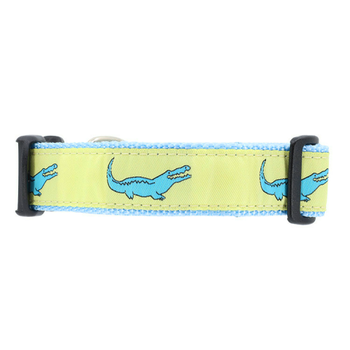Yellow Alligator 1/2, 3/4 & 1.25 inch Dog & Cat Collar