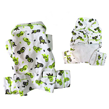 Playful Dinosaur Cotton Flannel Dog Pajamas
