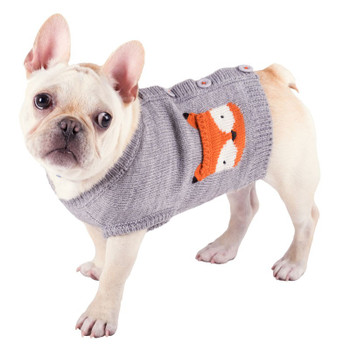 Orange Fox Dog Cardigan Sweater