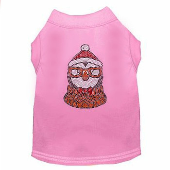 Hipster Penguin Rhinestone Dog Tank - Pink