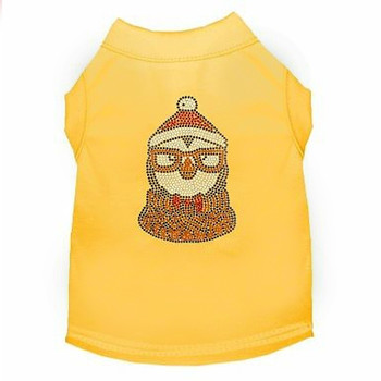 Hipster Penguin Rhinestone Dog Tank - Yellow