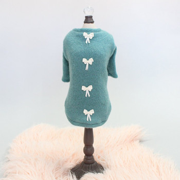 Teal Dainty Bow Angora Dog Sweater