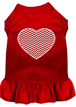 Chevron Heart Screen Print Dog Dress -More Colors