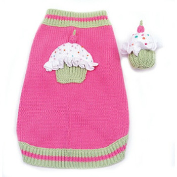 Sprinkles Cupcake Pink Dog Sweater w/ Toy Sprinkles Cupcake Pink Dog Sweater w/ Toy