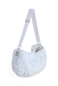 Victorian Luxury Pet Dog Messenger Sling - White Victorian Luxury Pet Dog Messenger Sling - White