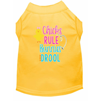 Chicks Rule Bunnies Drool Screen Print Dog Shirt / Tank - 12 Colors
