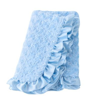 Baby Pet Dog Ruffle Blanket - Baby Blue
